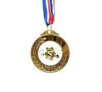 no/no Polypedatid Green Frogs Art Deco Fashion Gold Award Winner Medal First Place Ribbon