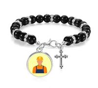 no/no Portrait Platitude Labour Profession Beaded Bracelet Boho Jewelry for Men Women