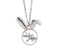 no/no Positioning Direction Indication Path Rabbit Necklace Pendant Bunny Animal Jewelry Gift