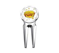 no/no Pow Exclamation Stars Art Deco Fashion Golf Divot Tool Golf Ball Marker Repair Tool