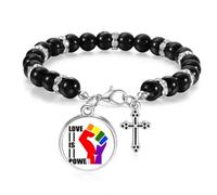 no/no Power Differentiation Identity Rainbow Equality Beaded Bracelet Boho Jewelry