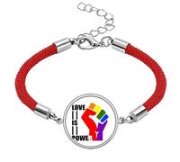 no/no Power Differentiation Identity Rainbow Equality Lucky Red String Bracelet Rope Bracelet Handmade