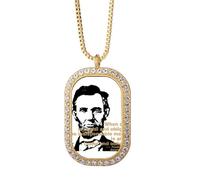 no/no President Equality United States Necklace Pendant Diamond Crystal Golden Jewelry