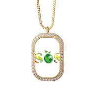 no/no Protect Global Environment Necklace Pendant Diamond Crystal Golden Jewelry