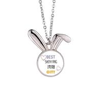 no/no Provincial Capital Shenyang Rabbit Necklace Pendant Bunny Animal Jewelry Gift