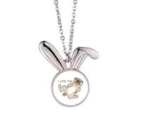 no/no Pug Rest Art Deco Fashion Rabbit Necklace Pendant Bunny Animal Jewelry Gift