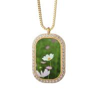no/no Pure White Cosmos Art Deco Fashion Necklace Pendant Diamond Crystal Golden Jewelry