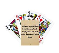 no/no Qoutes Famous People Healing Donnot Gether Flowers Poker Playing Card Tabletop Board Game