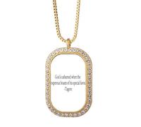 no/no Qoutes Famous People Healing God Prosperous Necklace Pendant Diamond Crystal Golden Jewelry