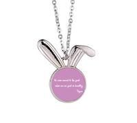 no/no Qoutes Famous People Healing Hulity Great Rabbit Necklace Pendant Bunny Animal Jewelry Gift
