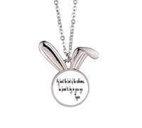 no/no Qoutes Famous People Healing Lovers Found World In Eyes Rabbit Necklace Pendant Bunny Animal Jewelry Gift