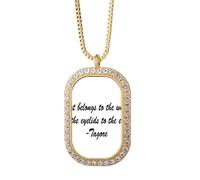 no/no Qoutes Famous People Healing Rest Work Eyelid Eyes Necklace Pendant Diamond Crystal Golden Jewelry