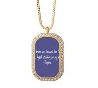 no/no Qoutes Famous People Healing Who Lead Me Like Fate Necklace Pendant Diamond Crystal Golden Jewelry