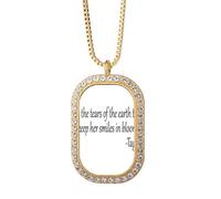 no/no Qoutes Healing Sentences Lovers Tears Bloom Necklace Pendant Diamond Crystal Golden Jewelry