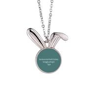 no/no Qoutes Healing Sentences Man Never Reveal History Rabbit Necklace Pendant Bunny Animal Jewelry Gift