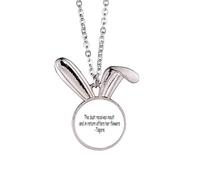 no/no Qoutes Healing Sentences Receives Insult Return Flowers Rabbit Necklace Pendant Bunny Animal Jewelry Gift