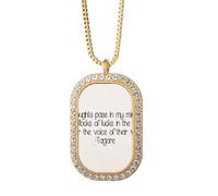 no/no Qoutes Healing Sentences Thoughts Lucks Voice Necklace Pendant Diamond Crystal Golden Jewelry