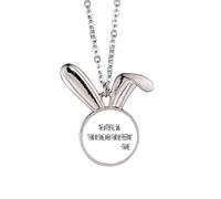 no/no Qoutes Healing Sentences Waterfall Freedom Song Rabbit Necklace Pendant Bunny Animal Jewelry Gift
