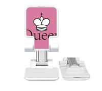 no/no Queen White Word Chess Game Adjustable Cell Phone Stand Desk Foldable