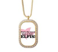 no/no Question Humor Bad Selfish Necklace Pendant Diamond Crystal Golden Jewelry