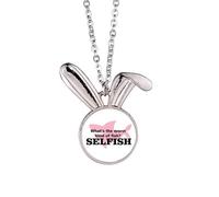 no/no Question Humor Bad Selfish Rabbit Necklace Pendant Bunny Animal Jewelry Gift