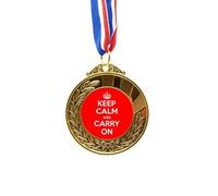 no/no Quote Keep Calm And Carry On Red Gold Award Winner Medal First Place Ribbon