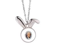 no/no Quotes Former U.S. President Rabbit Necklace Pendant Bunny Animal Jewelry Gift
