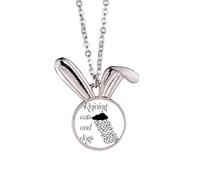 no/no Rainstorm Common Knowledge English Language Culture Rabbit Necklace Pendant Bunny Animal Jewelry Gift