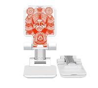 no/no Red Beijing Opera Head Paper-cut Adjustable Cell Phone Stand Desk Foldable