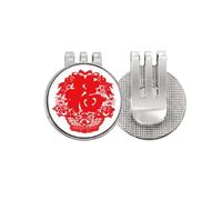 no/no red chinese traditional pattern Golf Ball Marker Hat Cap Clip Enamel Magnetic