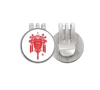 no/no red chinese traditional pattern Golf Ball Marker Hat Cap Clip Enamel Magnetic