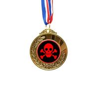 no/no Red Danger Checal Toxic l Symbol Gold Award Winner Medal First Place Ribbon