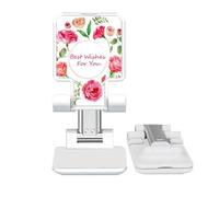no/no Red Roses Bush Pattern Flowers Adjustable Cell Phone Stand Desk Foldable