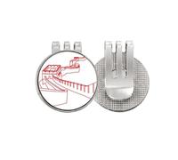 no/no Red The Great Wall Pattern China Golf Ball Marker Hat Cap Clip Enamel Magnetic