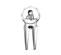 no/no Reflections Chinese Red Educational Propaganda Golf Divot Tool Golf Ball Marker Repair Tool