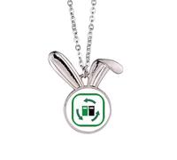 no/no Resource Utilization Circulation Icon Rabbit Necklace Pendant Bunny Animal Jewelry Gift