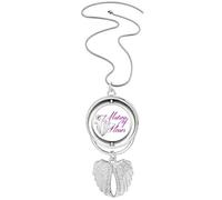 no/no Respect Ladies Flower Lines Pendant Angel Wings Rotating Necklace Jewelry
