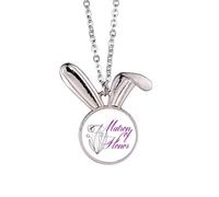 no/no Respect Ladies Flower Lines Rabbit Necklace Pendant Bunny Animal Jewelry Gift