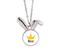 no/no Rex Authority King Commander Kether Rabbit Necklace Pendant Bunny Animal Jewelry Gift