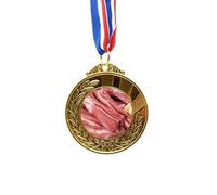 no/no Rib Chop Raw Meat Food Texture Gold Award Winner Medal First Place Ribbon