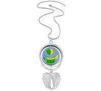 no/no Rio Brazil Carnival Drum Instrument Pendant Angel Wings Rotating Necklace Jewelry