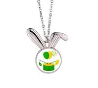 no/no Rio Brazil Carnival Drum Instrument Rabbit Necklace Pendant Bunny Animal Jewelry Gift