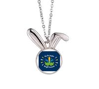 no/no Rio Brazil Carnival Feather Head Rabbit Necklace Pendant Bunny Animal Jewelry Gift