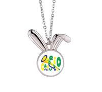 no/no Rio Brazil Carnival Greatet Rabbit Necklace Pendant Bunny Animal Jewelry Gift
