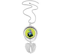 no/no Rio Brazil Carnival Head Feathers Pendant Angel Wings Rotating Necklace Jewelry