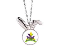 no/no Rio Brazil Carnival Head Rabbit Necklace Pendant Bunny Animal Jewelry Gift