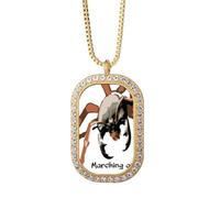 no/no River Marching Ants Art Deco Fashion Necklace Pendant Diamond Crystal Golden Jewelry
