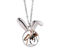 no/no River Marching Ants Art Deco Fashion Rabbit Necklace Pendant Bunny Animal Jewelry Gift