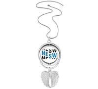 no/no Rolling Display Direction Fluctuation Pendant Angel Wings Rotating Necklace Jewelry