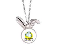 no/no romantic words some worth melting Rabbit Necklace Pendant Bunny Animal Jewelry Gift